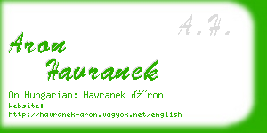 aron havranek business card